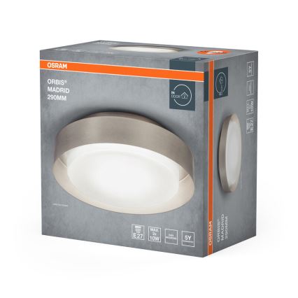 Osram - Plafonieră ORBIS MADRID 2xE27/10W/230V Ø 29 cm crom mat