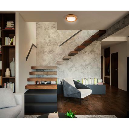Osram - Plafonieră ORBIS MADRID 2xE27/10W/230V Ø 29 cm, finisaj lemn