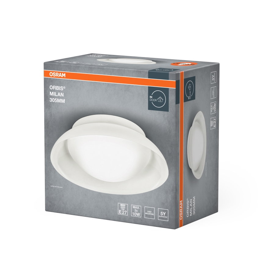 Osram - Plafonieră ORBIS MILAN, 2x E27, 10 W, 230 V, Ø 30,5 cm, maro