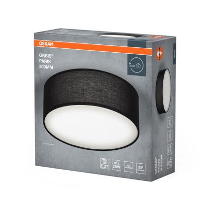 Osram - Plafonieră ORBIS PARIS 1x E27/25W/230V, Ø 30 cm, negru