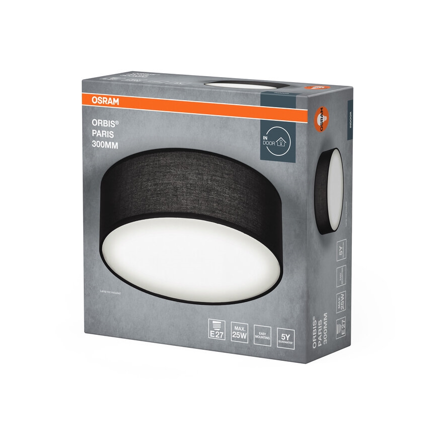 Osram - Plafonieră ORBIS PARIS 1x E27/25W/230V, Ø 30 cm, negru