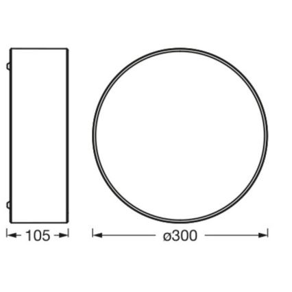 Osram - Plafonieră ORBIS PARIS 1x E27/25W/230V, Ø 30 cm, negru