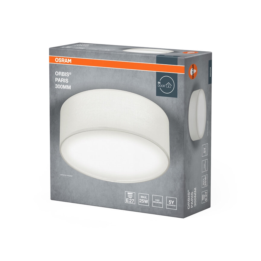Osram - Plafonieră ORBIS PARIS 1xE27/25W/230V diam. 30 cm albă