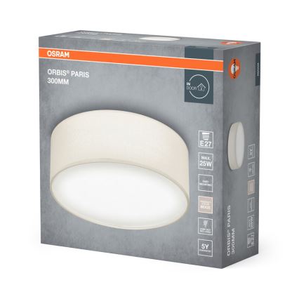 Osram - Plafonieră ORBIS PARIS 1xE27/25W/230V, diametru 30 cm, crem