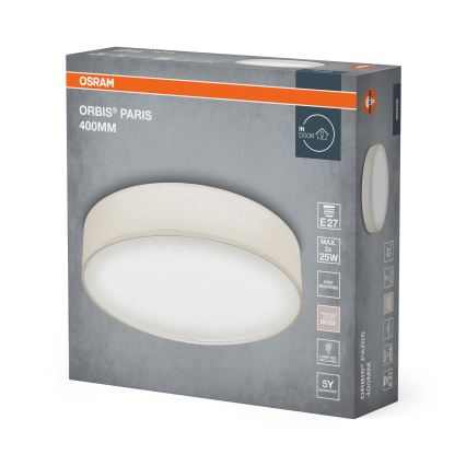 Osram - Plafonieră ORBIS PARIS, 2x E27, 25W, 230V, Ø 40 cm, crem