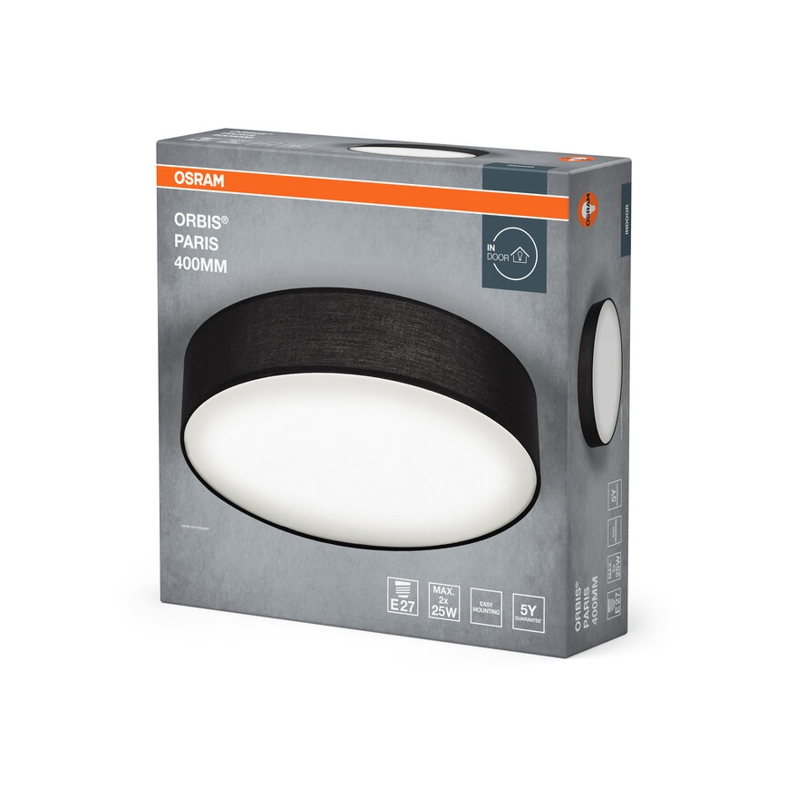 Osram - Plafonieră ORBIS PARIS 2xE27/25W/230V Ø 40 cm negru