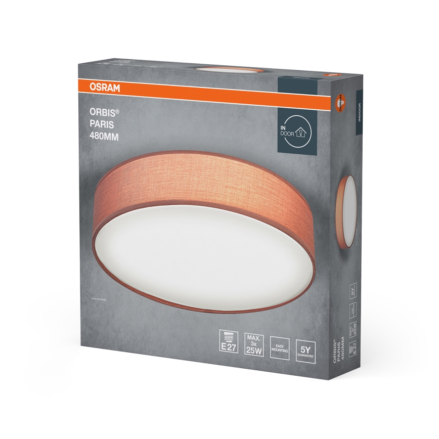 Osram - Plafonieră ORBIS PARIS 3xE27/15W/230V, diametru 48 cm, maro