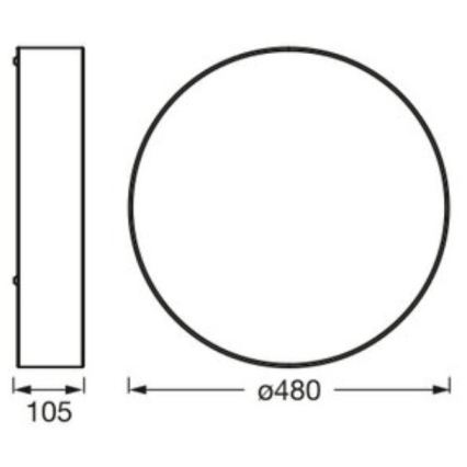 Osram - Plafonieră ORBIS PARIS 3xE27/15W/230V, diametru 48 cm, maro