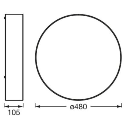 Osram - Plafonieră ORBIS PARIS, 3xE27/25W/230V, Ø 48 cm, negru