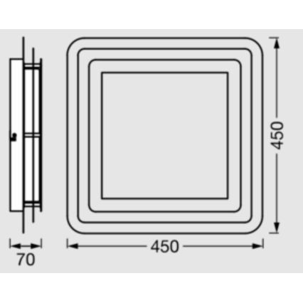 Osram - Plafonieră ORBIS SPIRAL LED, 26W, 230V, 45x45 cm, alb