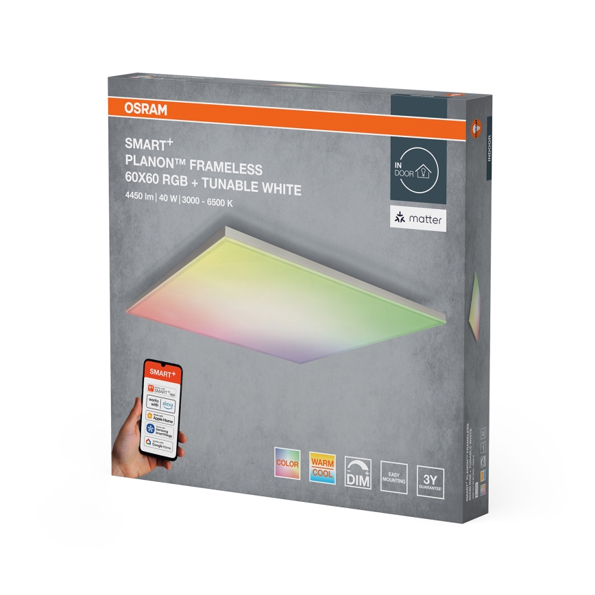 Osram - Plafonieră LED RGBW dimabilă SMART+ PLANON LED/40W/230V 60x60 cm 3000-6500K Wi-Fi