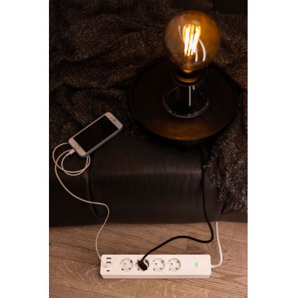 Osram – Prelungitor SMART+ cu 4 prize (tip F) + 2x USB-A + 2x USB-C, Wi‑Fi