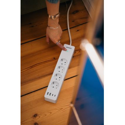 Osram – Prelungitor SMART+ cu 4 prize (tip F) + 2x USB-A + 2x USB-C, Wi‑Fi