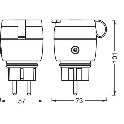 Osram - Priză inteligentă de exterior SMART+ MATTER SCHUKO 3680W/230V/16A IP44 Wi-Fi