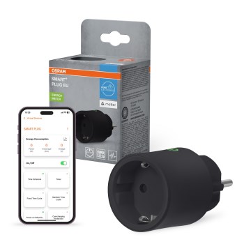 Osram - Priză inteligentă SMART+ MATTER SCHUKO 2300W/230V/10A Wi-Fi neagră