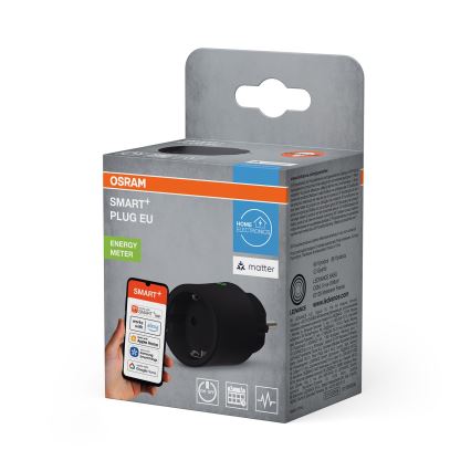 Osram - Priză inteligentă SMART+ MATTER SCHUKO 2300W/230V/10A Wi-Fi neagră
