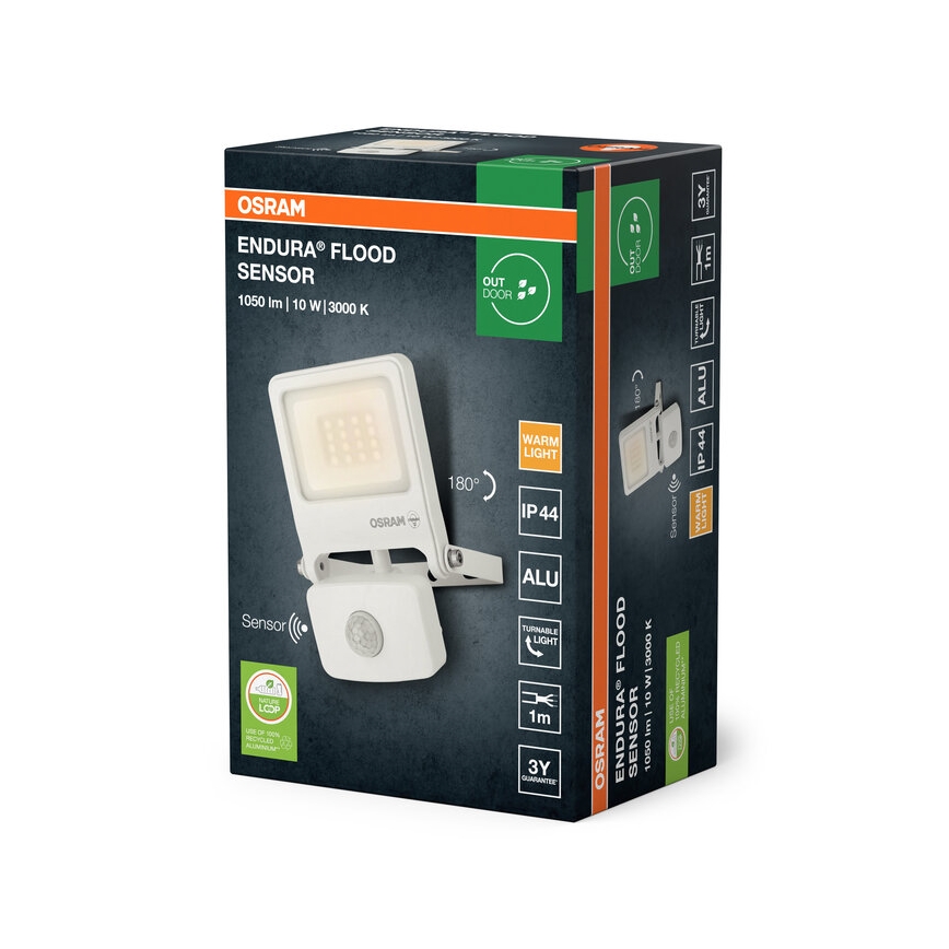 Osram - Proiector LED cu senzor ENDURA, 10 W, 230 V, 3000 K, IP44