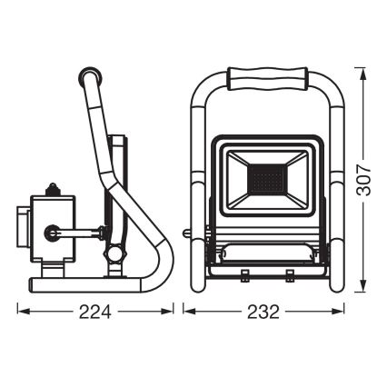 Osram - Proiector LED cu stativ R-STAND LED/30W/230V 4000K P44 portocaliu