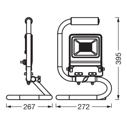 Osram - Proiector LED cu suport S-STAND LED/50W/230V 4000K IP65 antracit