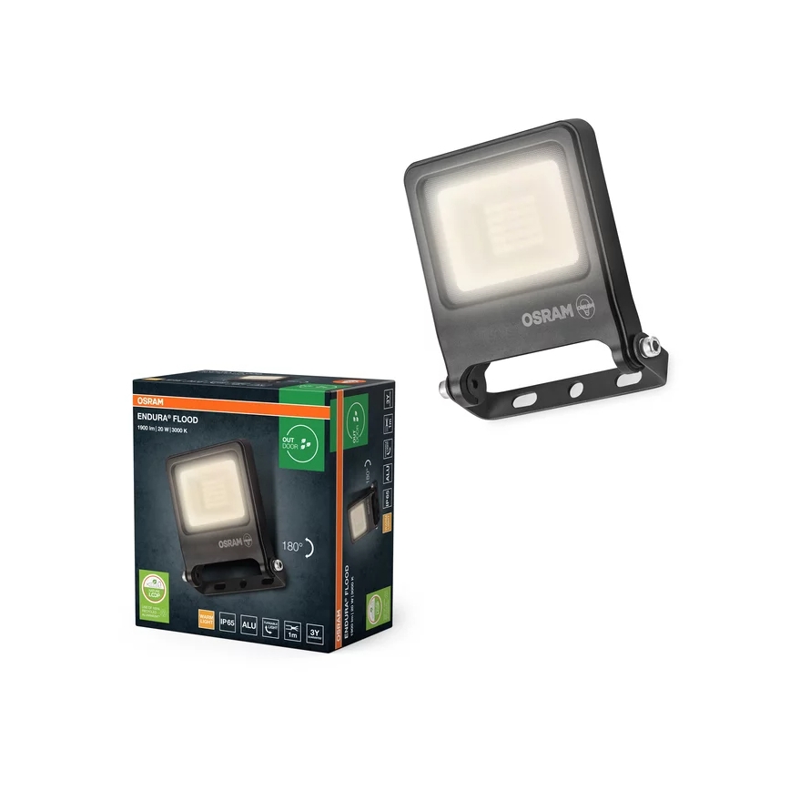 Osram - Proiector LED ENDURA, 20 W, 230 V, 3000 K, IP65, antracit