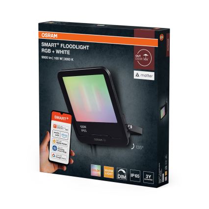 Osram - Proiector LED SMART+ FLOODLIGHT RGBW, reglabil, 100 W, 230 V, IP65, Wi-Fi