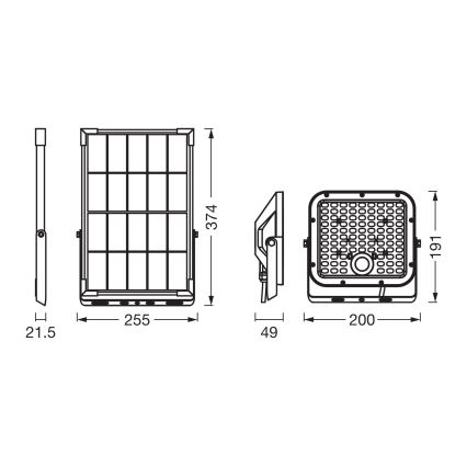 Osram - Proiector solar LED reglabil cu senzor ENDURA LED/30W/6,4V 4000K IP65 negru + telecomandă