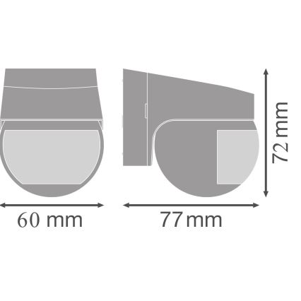 Osram - Senzor de mișcare cu infraroșu pentru exterior 230V IP44 negru