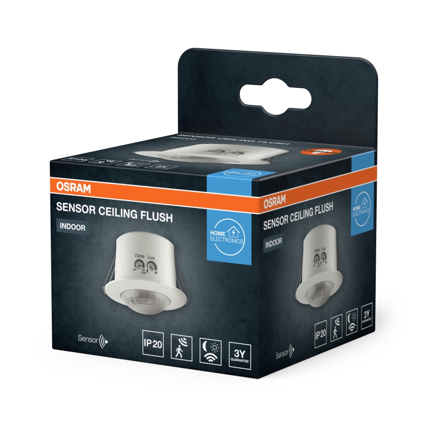 Osram - Senzor de mișcare încastrat 360° FLUSH 230V, alb