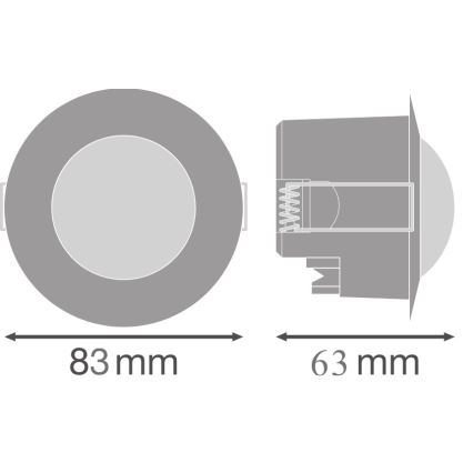 Osram - Senzor de mișcare încastrat 360° FLUSH 230V, alb