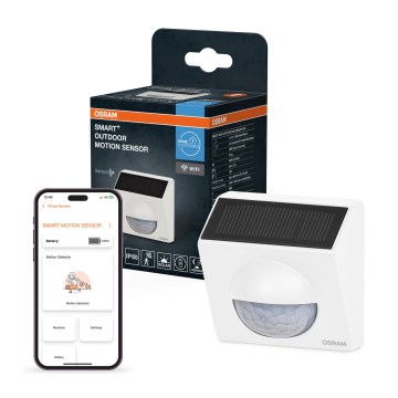Osram - Senzor de mișcare solar SMART+ pentru exterior, 3,7 V, alb, IP65, Wi-Fi, 800 mAh