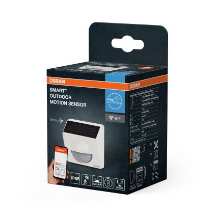 Osram - Senzor de mișcare solar SMART+ pentru exterior, 3,7 V, alb, IP65, Wi-Fi, 800 mAh