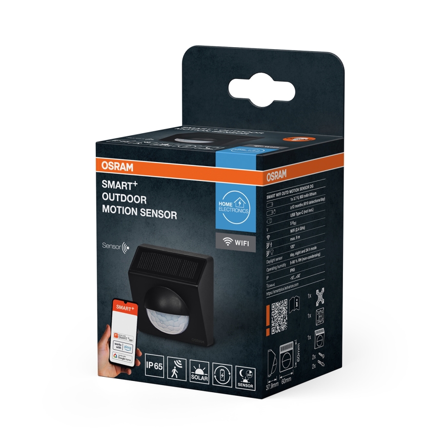 Osram - Senzor solar de mișcare pentru exterior SMART+ 3,7V antracit IP65 Wi-Fi 800 mAh