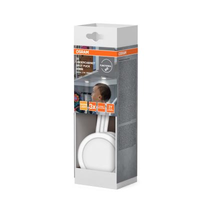 Osram - Set 3x lămpi LED pentru montare sub dulap UNDERCABINET, 3W, 230V, 3000K, alb
