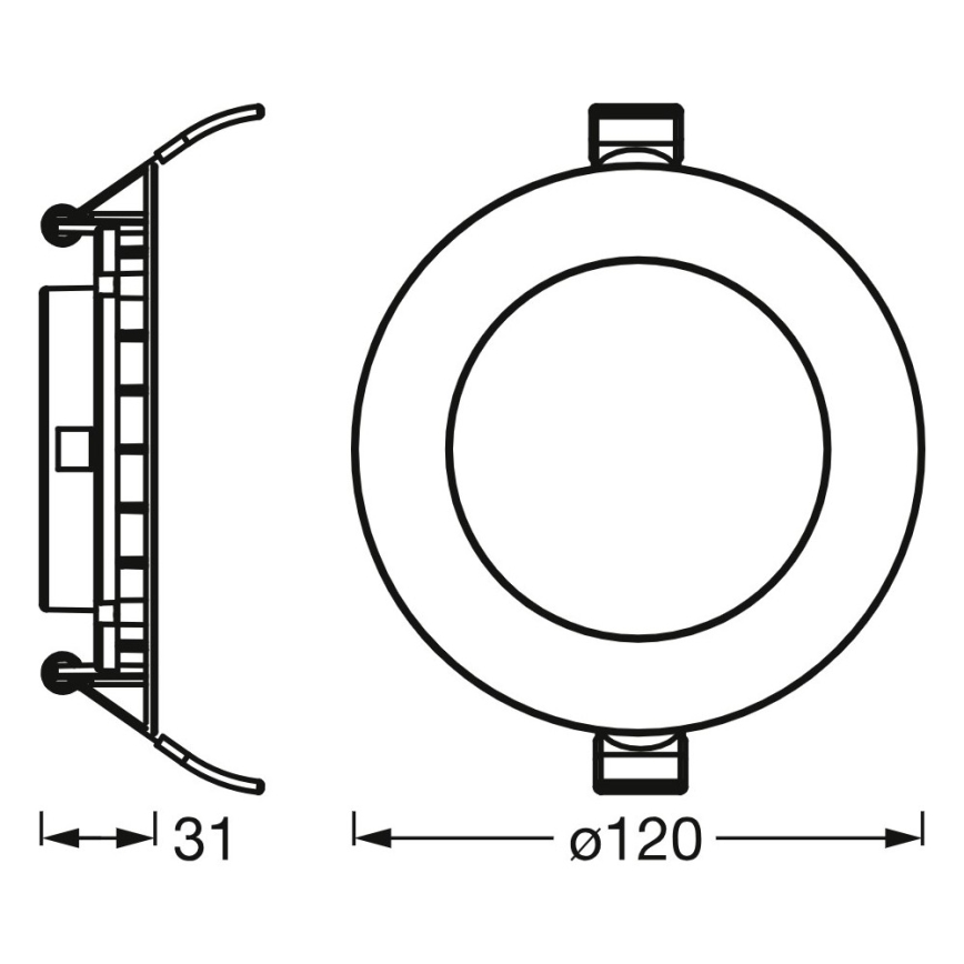 Osram - Set de 3 spoturi LED încastrate, 8W, 230V, 3000K, Ø 12 cm, alb