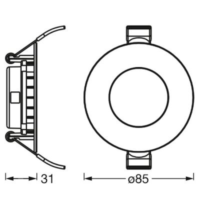 Osram - Set 3x spoturi LED încastrate SLIM, 4,5W, 230V