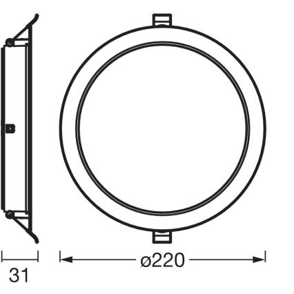 Osram - Set 6x corp de iluminat LED încastrat ESSENTIAL LED/18W/230V 4000K Ø 22 cm alb