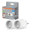 Osram - Set de 2 prize inteligente SMART+ MATTER SCHUKO 2300W/230V/10A Wi-Fi albe