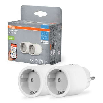 Osram - Set de 2 prize inteligente SMART+ MATTER SCHUKO 2300W/230V/10A Wi-Fi albe