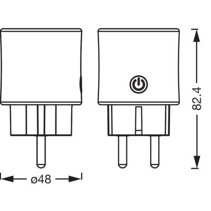 Osram - Set de 2 prize inteligente SMART+ MATTER SCHUKO 2300W/230V/10A Wi-Fi albe