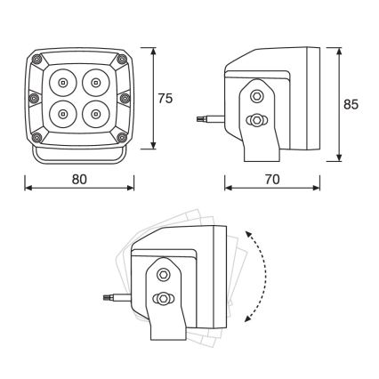 Osram - Set de 2 spoturi LED auto LEDRIVING WL VX80-SP LED/20W/12/24V 6000K IP67