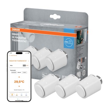 Osram - Set de 3 capete termostatice SMART+ (alimentare 3x AA, Wi‑Fi)
