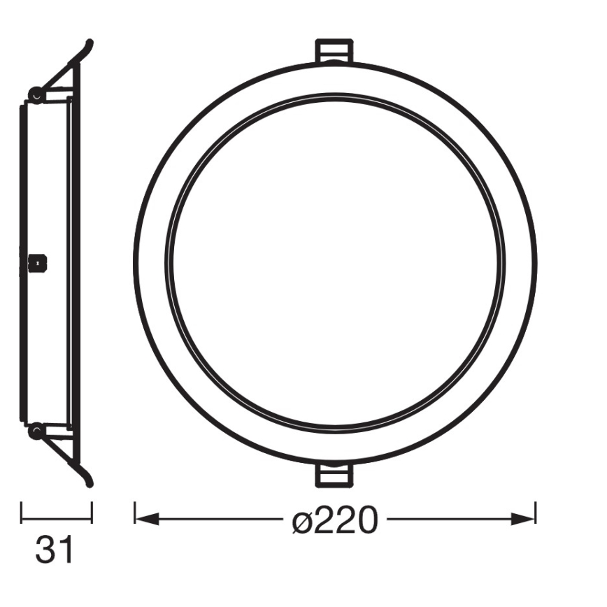 Osram - Set de 6 corpuri de iluminat LED încastrate ESSENTIAL LED/18W/230V 6500K, Ø 22 cm, alb