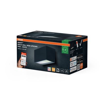 Osram - Aplică de perete pentru exterior SMART+ BRICK LED RGBW, reglabilă, 14W/230V IP44 Wi-Fi