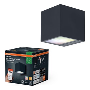 Osram - SMART+ BRICK, aplică de perete LED RGBW pentru exterior, reglabilă, 14W/230V, IP44, Wi-Fi