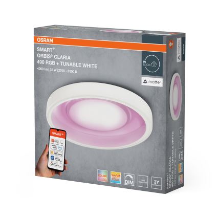 Osram- Plafonieră LED RGBW dimabilă SMART+ CLARIA LED/32W/230V Ø 49 cm 2700-6500K Wi-Fi