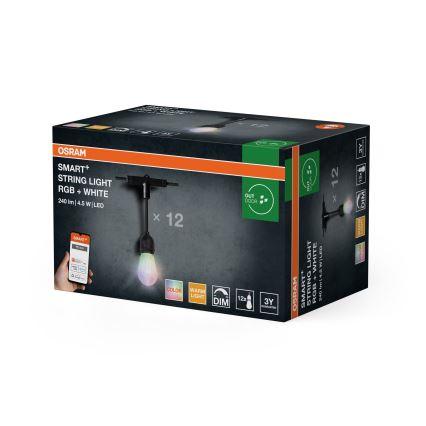 Osram - Ghirlandă LED RGB reglabilă pentru exterior SMART+ STRING 12xLED/230V 7,47m IP44 Wi‑Fi