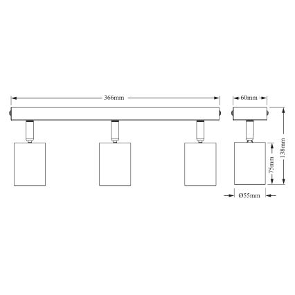 Osram - Spot ELEMENTAL 3x GU10/6W/230V