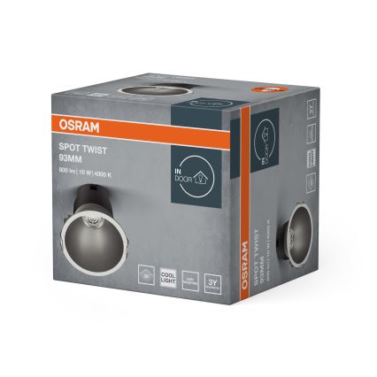Osram - Spot încastrat LED SPOT TWIST LED/10W/230V 4000K diam. 9,3 cm alb/argintiu