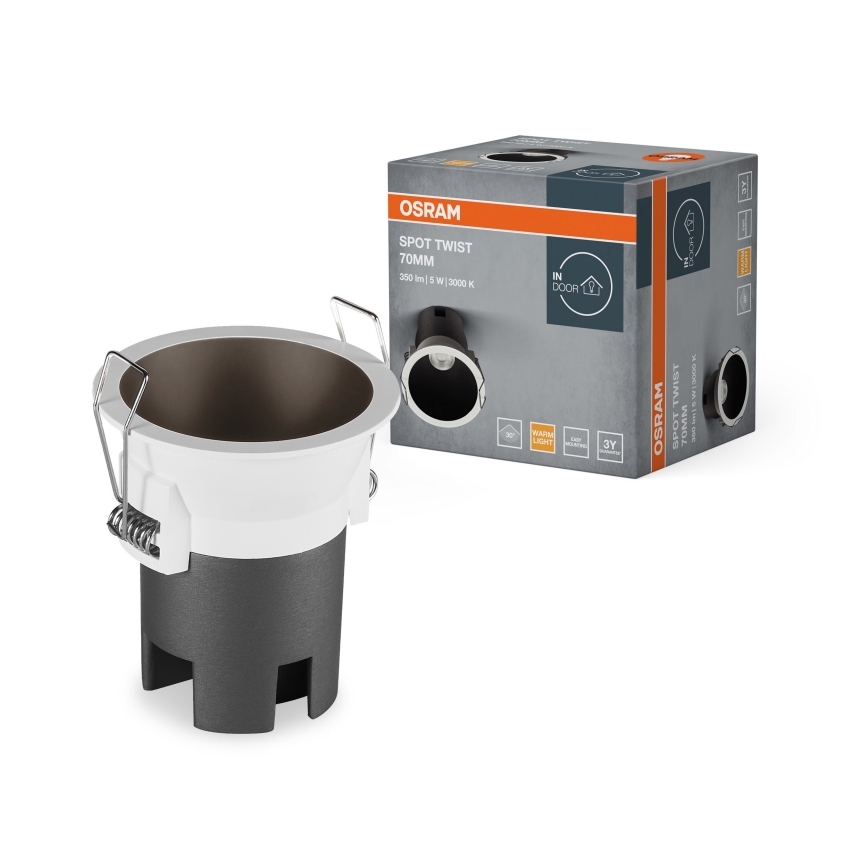 Osram - Spot încastrat SPOT TWIST LED/5W/230V 3000K Ø 7 cm alb/negru