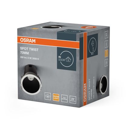Osram - Spot încastrat SPOT TWIST LED/5W/230V 3000K Ø 7 cm alb/negru